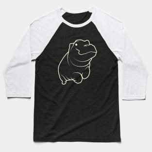 Aesthetic Lineart Cute Hippopotamus Baseball T-Shirt